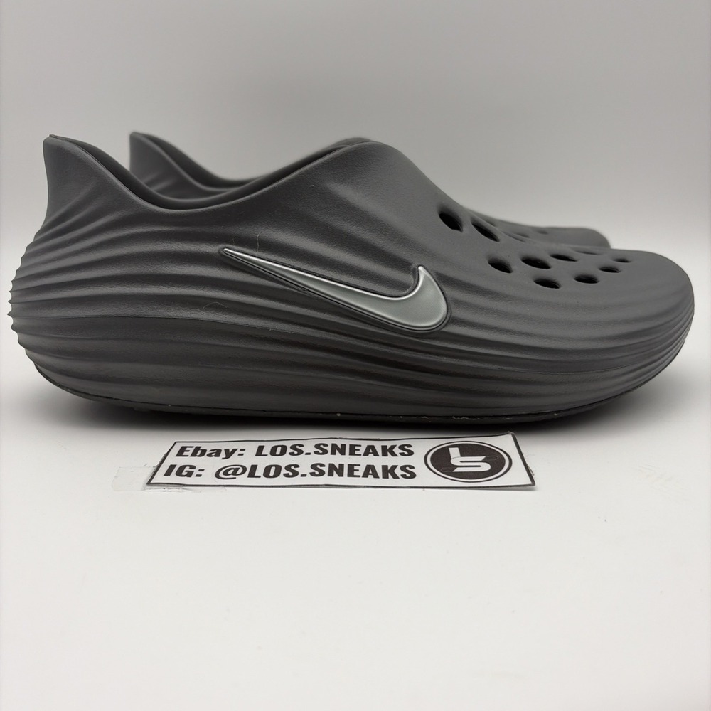 Size 11-Nike ReactX Rejuven8 Smoke Grey Slip-On Comfort Sandals (HV5060-002)